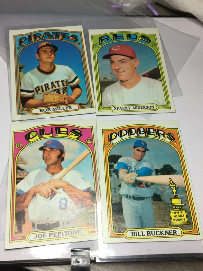 (4) Cards Reds Sparky Anderson    Cubs Joe Pepitone   Dodgers Bill Buckner    Pirates  Bob Miller