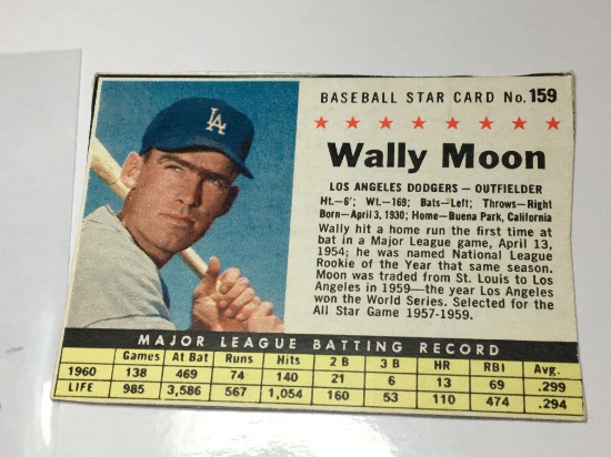 1961 Los Angeles Dodgers Outfielder Wally Moon