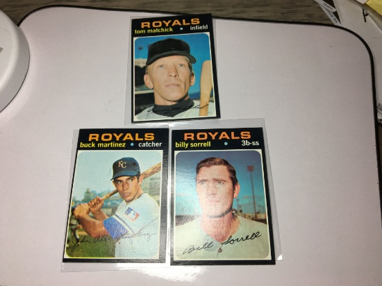 Kansas City Royals Cards   Tom Matchick     Buck Martinez     Billy Sorrell