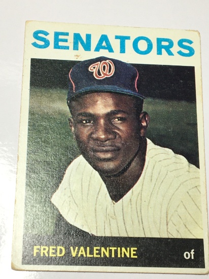 1964 Rookie Card Washington Senators Outfielder Fred Valentine