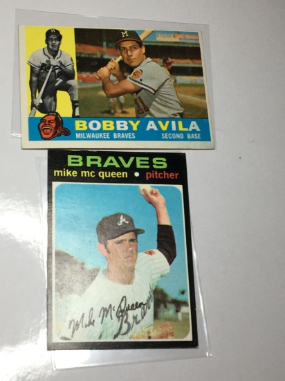(2) Sports Cards Atlanta Braves Mike Mc Queen     Milwaukee Braves  Bobby Avila