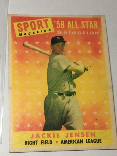 1958 Sport Magazine All Star Selection  Boston Red Sox Right Fielder Jackie Jenson