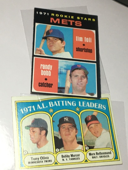 (2) 1971 Rookie Stars Tim Foli randy Bobb  A.L. Batting Leaders Tony Oliva bobby Mercer Rettenmund