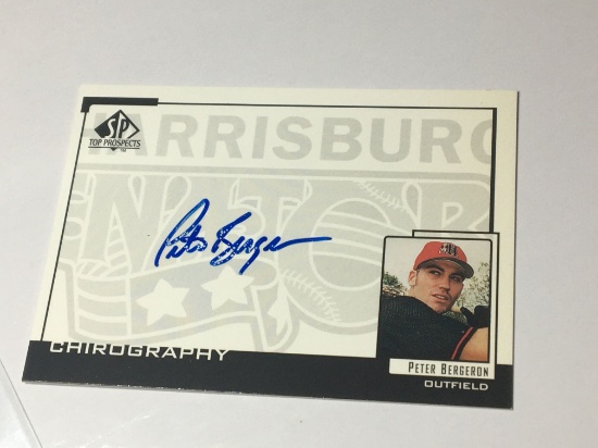 SIGNATURE CARD 1999 Harrisburgh Senators Outfielder Peter Bergeron