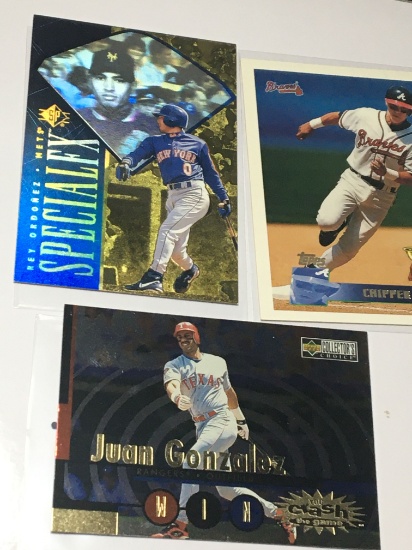 (3) 1996 Braves Chipper Jones     1996 Mets Rey Ordonez        1998 Rangers Juan Gonzalez