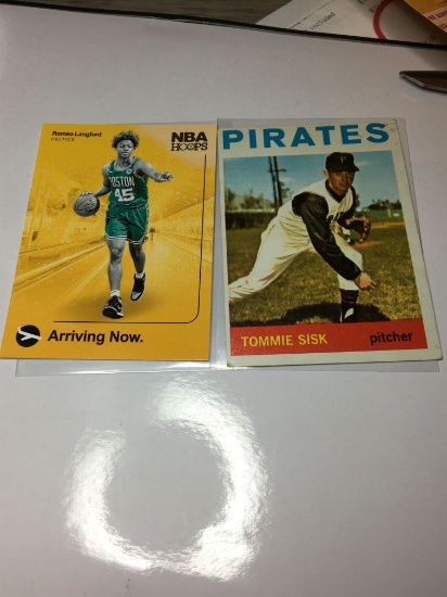 (2) Sports Cards 1964 Pirates Pitcher Tommie Sisk  2019-2020 Celtics Romeo Langford