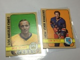 (2) N H L Cards  New York Rangers Jean Ratelle  Los Angeles Kings Bob Berry
