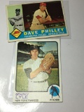 (2) Baseball Trading Cards  1960 Topps Dave Philley    1973 Sparky Albert Walter Lyle