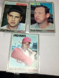 (3) 1970 Cards Phillies Pitcher Dick Selma  Indians O.F. Chuck Hinton Braves Pitcher Hoyt Wilhelm