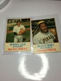 (2) 1975 Hostess Cards New York Yankees Pitcher Sparky Lyle  Pitsburgh Pirates O.F. Willie Stargell