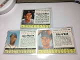 (3) 1961 Baseball Stars Braves Juan Pizarro   Giants Billy O'dell  Red Sox Haywood Sullivan