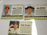 (3) 1961 Baseball Stars Cardinals Lindy Mcdaniel  Cardinals Ernie Broglio Phillies Gene Conley