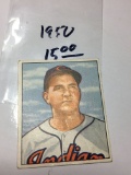 1950 Bowman Gum Card Cleveland Indians Outfielder Allie Clark