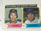 1974 2 Hall Of Famers Card American League Orioles Jim Palmer  National League Mets Tom Seaver