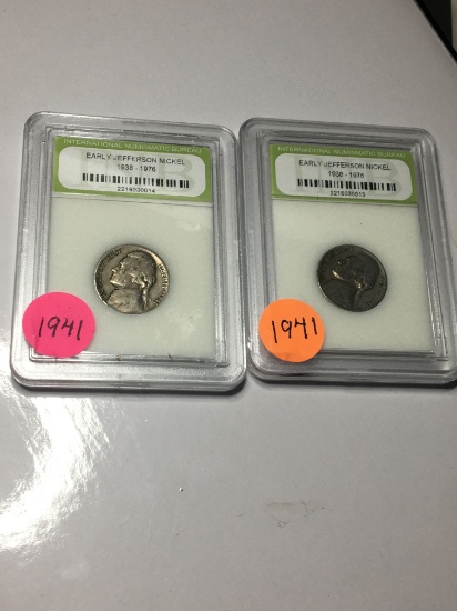 (2) 1941 P Jefferson Nickels
