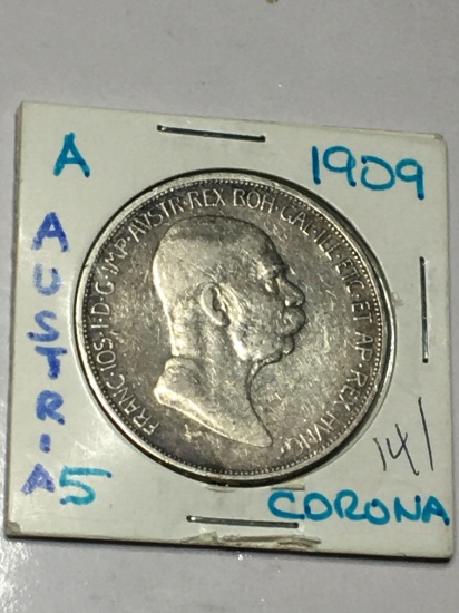 1909 Austria 5 Corona