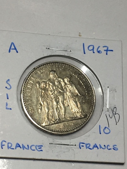 1967 French 10 Francs Hercules