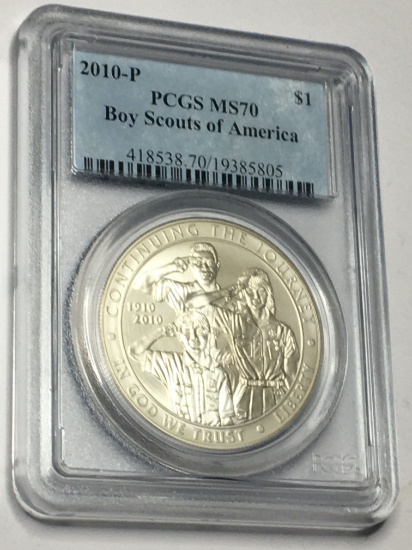 2010 P BOY SCOUTS OF AMERICA ONE DOLLAR GRADED HIGH GRADE