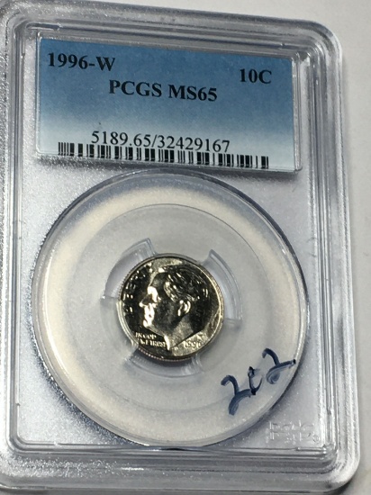 1996 W ROOSEVELT DIME WEST POINT GRADED HIGH GRADE
