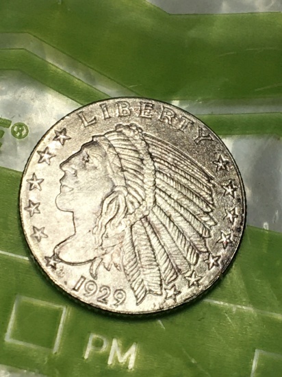 1929 INDIAN HEAD 1/10 OUNCE PURE SILVER COIN