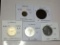 Italy 1904 Centesimo Ef, 1867 Om 10 Centesimi F, 1925 R.E. 50 Centesimi Vf, 1949 5 Lire Ef,