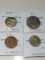 Great Britian 2008 10 Pence Bu, 1974 50 Pence Ch Bu, 1943 1/2 Penny Au, 1949 Eng. Shilling Au