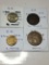 Great Britian 1953 Scot Shilling Au, 1737 1/2 Penny Fair, 1954 3 Pence Ef+, 1948 Penny Au