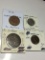 Great Britian 1944 1/2 Penny Au, 1949 6 Pence Au, 1936 Penny Ef, 1939 Farthing Au