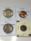 Great Britian 1960 1/2 Crown Au, 1963 1/2 Penny Bu, 1939 Penny Ef, 1939 Farthing Au