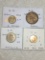 Great Britian 1958 6 Pence Ef, 1944 Penny Ef, 1958 Eng Shilling Ef, 1980 1/2 New Penny Proof