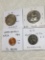 Great Britian 1961 Florin Au, 1979 50 New Pence Proof, 1984 1/2 Penny Ch Bu, 1826 Farthing F+