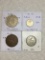 Great Britian 1954 1/2 Crown Vf, 1948 6 Pence Bu, 1930 Penny Vf, 1953 Scot Shilling Au
