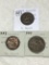 Upper Canada 1952 1/2 Penny Vf,1857 1/2 Penny F, 1850 Penny Vg