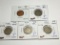 U.S.A. 1 Cent Nd Blank, 4-5 Cent 1892ag,1893? Ag,1901 Vg, 1904 G
