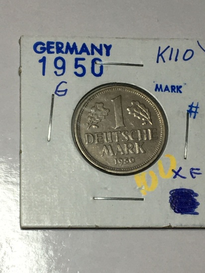 Germany 1950 G 1 Mark Extra Fine