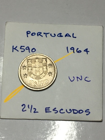 Portugal 1964 2 1/2 Escudos Unc
