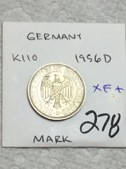 Germany 1 Mark 1956 D Extra Fine+