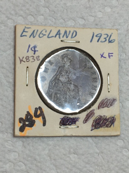 England 1936 Large Penny Ef