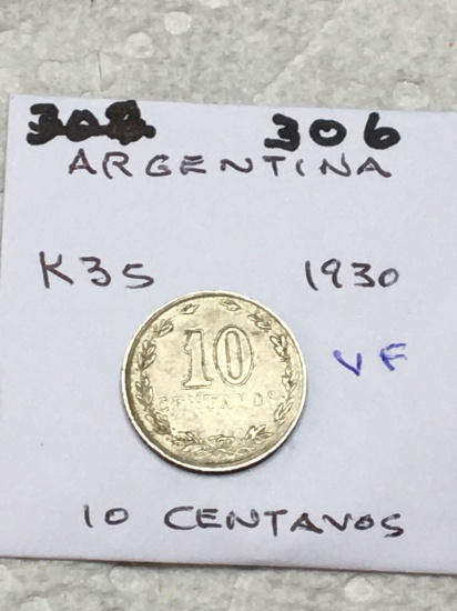 Argentina 1930 Vf 10 Centavos 
