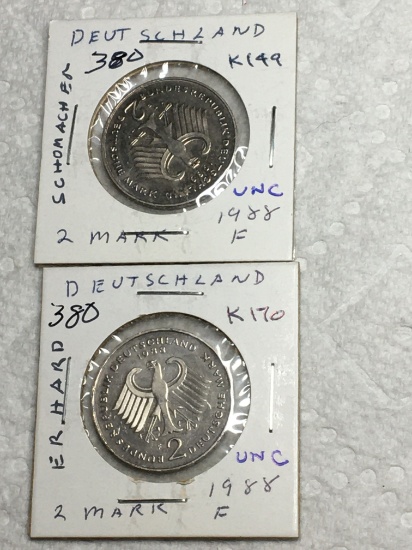 Deutschland  2  1988 2 Mark Unc