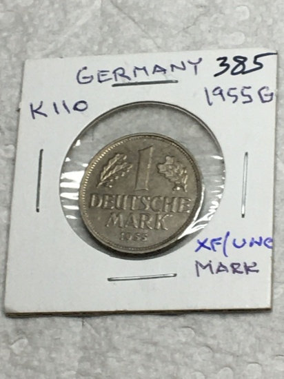 Germany 1955 Mark Extra Fine Uncirculated    2 Tiny Nicks