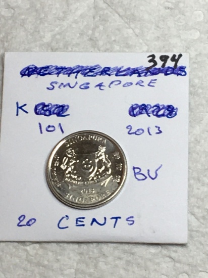 Singapore 2013 20 Cents Bu