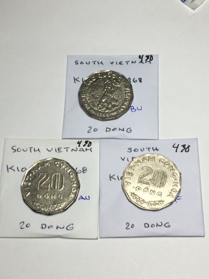 South Vientam 20 Dong  3-1968 Bu, Xf/au, Xf