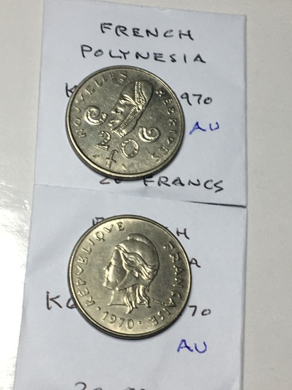French Polynesia (2) 1970 20 Francs Au