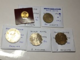 Hong Kong 1979 5 Cents Choice Bu, 1963 H 50 Cents Ef, 1960 Kn Dollar Au, 1975 & 1993 2 Dollars Bu