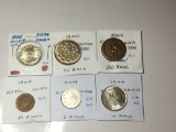 Iran 50 Dinars Extra Fine, 2 Rials Choice Bu, 1979 5 Rials Bu, 10 Rials Choice Bu, 1981 20 Rials Bu