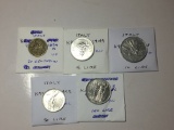 Italy 1894 R 20 Centesimi Vf, 1949 5 Lire Au, 1948 10 Lire Vf+, 1955 50 Lire Unc, 1956 100 Lire Au