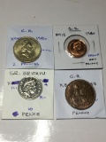 Great Britian 1986 2 Pounds Au/ Unc, 1980 New Penny Pr, 2014 10 Pence Bu, 1948 Penny Au