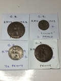 Great Britian 1944 Penny Ef, 1923 6 Pence 