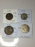 Great Britian 1908 1/2 Penny F+, 1938 Scot Shilling 